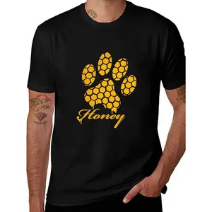 Aesthetic Honey Bear Paw Graphic Tee - Vibrant Honeycomb Nature Inspired T-Shirt - 100% Premium Cotton - Unisex Fit - Perfect Gift for Nature Lovers - 180g Soft Breathable Fabric - Thermal Transfer Printing