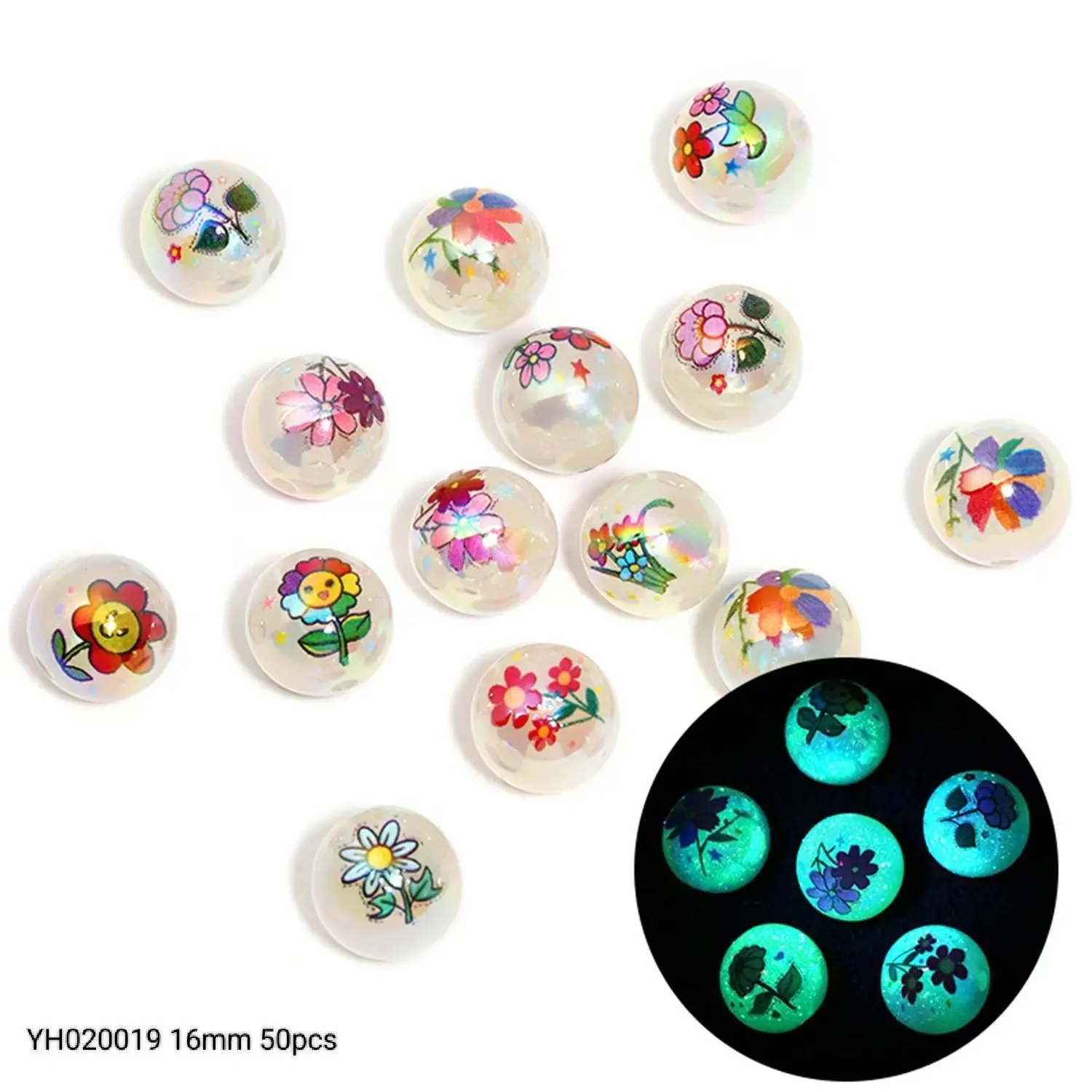 YH020019 16mm 50pcs Flower beads