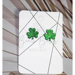 Shamrock Green Glitter Acrylic Studs