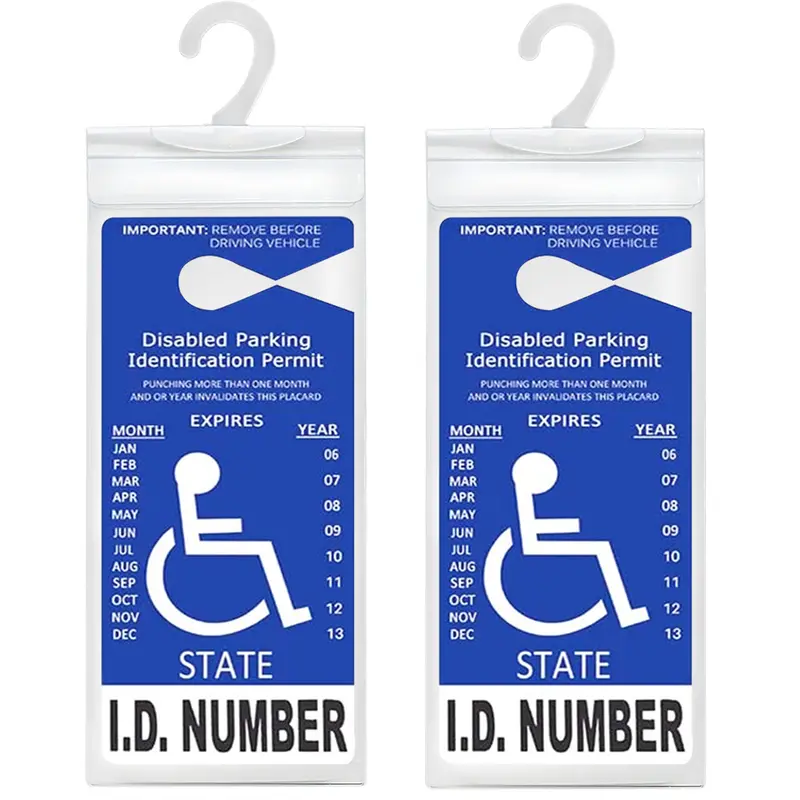 2Pcs Handicap Placard Holder Transparent Disabled Parking Permit Placard Sleeves Cover Protection