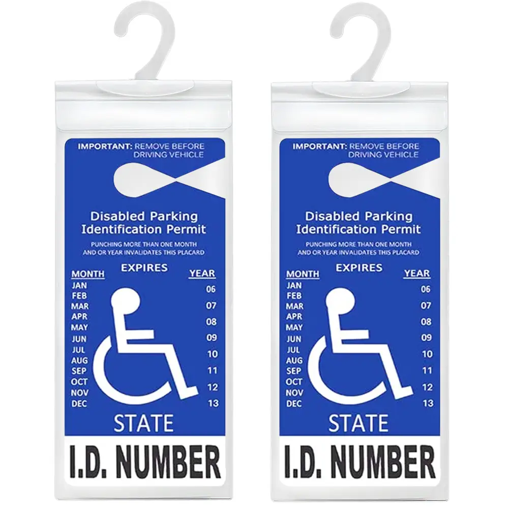 2Pcs Handicap Placard Holder Transparent Disabled Parking Permit Placard Sleeves Cover Protection