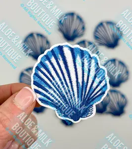 Blue Seashell Patch, seashells, beach shell patches, beach theme hats, summer patches, ocean life, bachelorette party, beach party