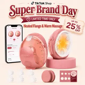 Momcozy Wellness 1 Wearable Breast Pump, Warm-Massage Hands-Free Pump with Heated Flange&Simulated Massage for Comfortable Breastfeeding&Let-Down, App-Controlled, 4 Modes 12 Levels, 180ml/6oz
