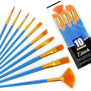10PCS Paint Brushes, Acrylic Paint Brush Set for Oil Watercolor, Suitable for Body Face Rock Canvas, Small Paint Brushes for Kids Adult Drawing