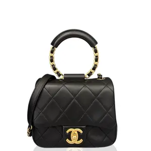 Pre-owned CHANEL Leather Shoulder Bags Quilted Flap Bag Lambskin Black (ac011626a5)