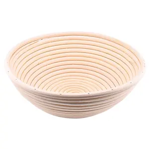 9" Round Bread Basket for Homemade Sourdough Bread - Proofing Basket with linen liner