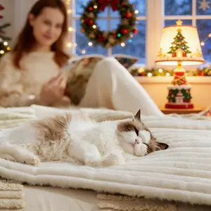 Self Warming Pet Bed, Small Self Heating pet Crate Pad, No Electricity, Thermal Extra Warm Mat Indoor & Outdoor, Non-Slip & Washable Noiseless Animal, Foot Warmer, Warming Pad, Desk Foot Warmer