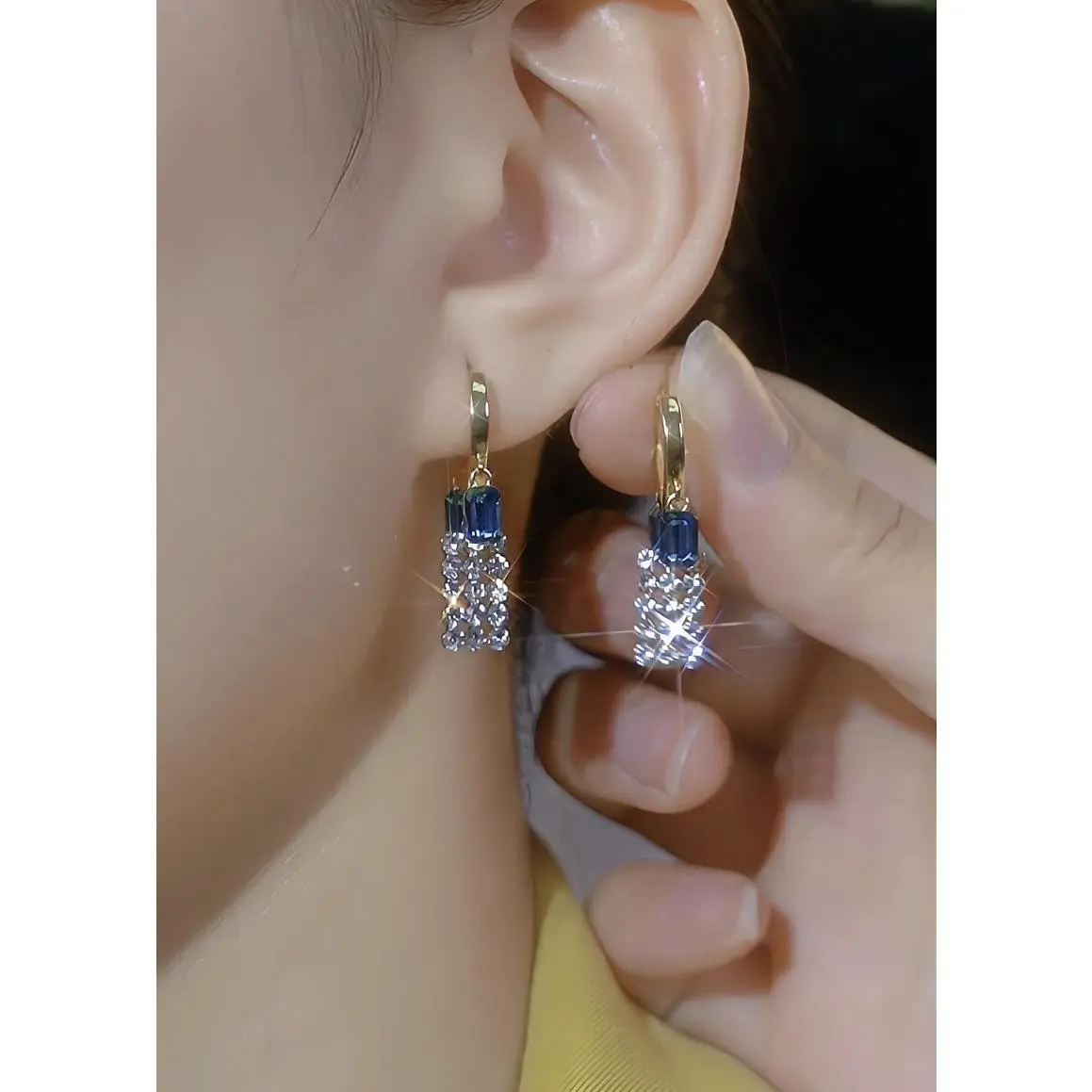 LisiZen 925 Silver Needle Geometric Artificial Zircon Earrings for Women - Fine Plating, High-Quality Alloy, Unique Square Ear Buckles, Simple Versatile Jewelry, Meaningful Gift Choice DZEH6029, Quality Materials