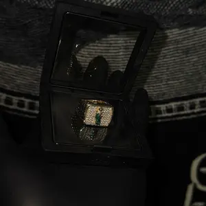 1PC Adjustable Gold Plated Saint Jude Ring with Cubic Zirconia Stones in Elegant Display Box