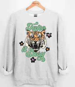Take It Easy Tiger Graphic Top