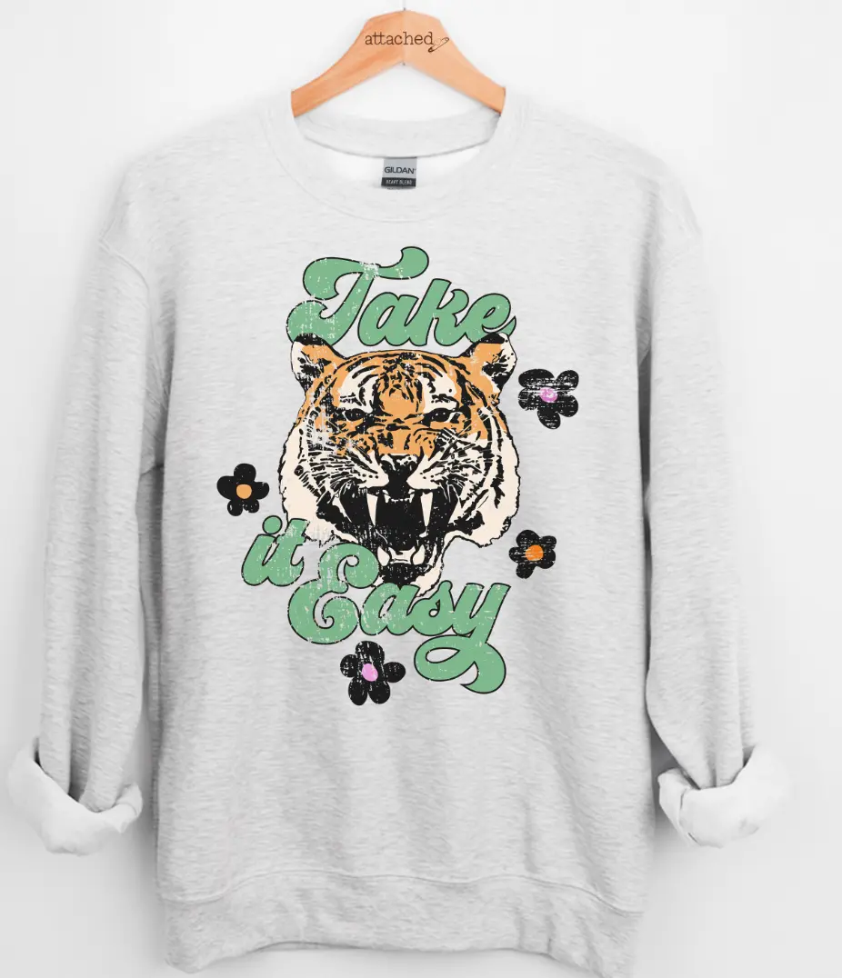 Take It Easy Tiger Graphic Top Take It Easy Tiger Graphic Top