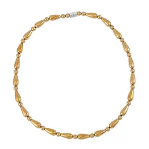 Hematite Drop Silvertone Beaded Necklace for Women Jewelry Size 20" Birthday Christmas Gifts for Women