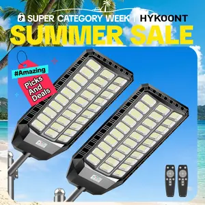 HYKOONT 10 PACK Solar Outdoor Street Lights Dusk to Dawn Auto Lighting up 6500K IP66 Waterproof 3-year-warranty Solar Security Light with Motion Sensor for Outdoor Garden Street Yard Fall Porch Decor summerwins