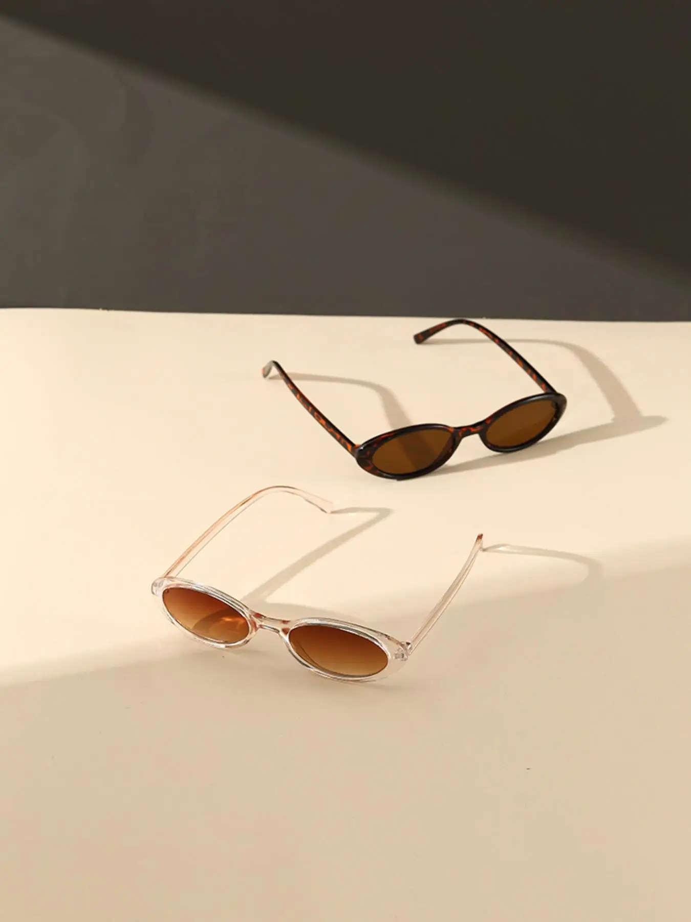 Unisex Street Style Vintage Oval Frame Sunglasses, 2 Pairs Trendy Y2k Sunglasses for Everyday Use, Fashion Accessories for Outdoor Activities for Wome