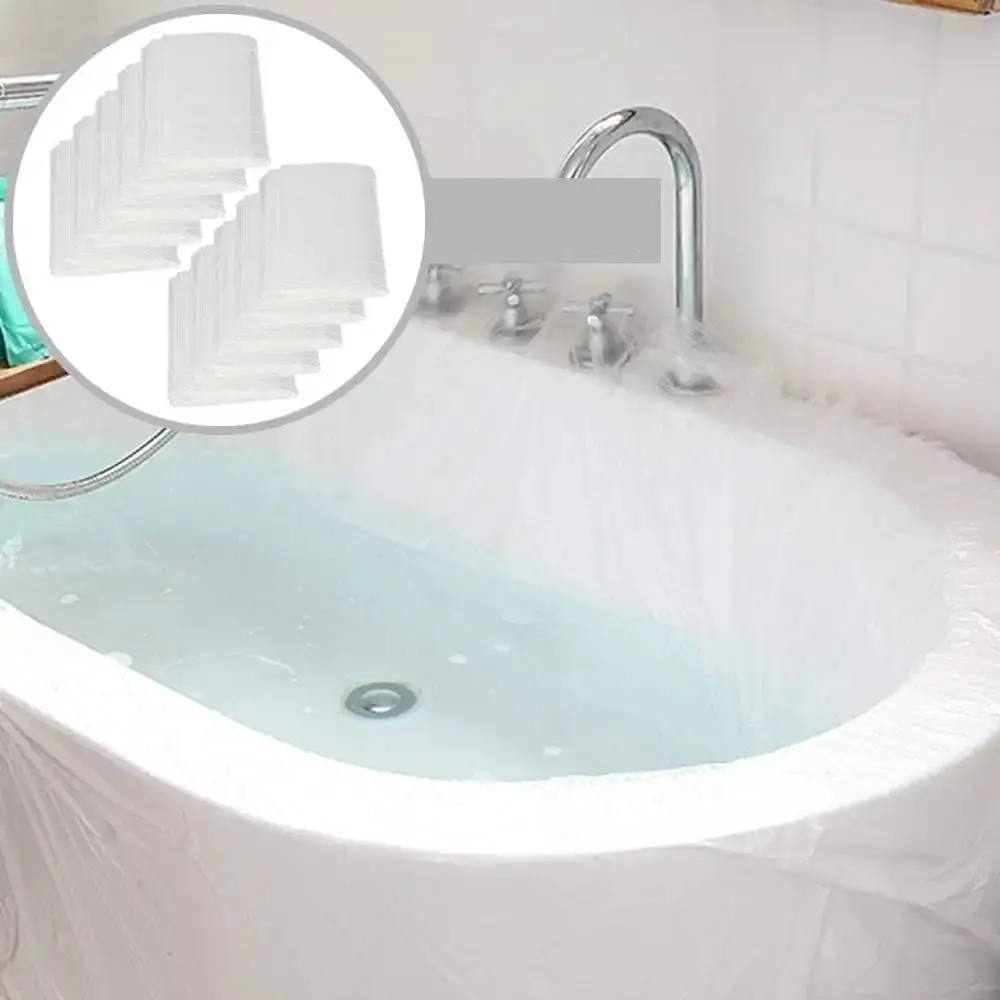 10 Pack Disposable Bathtub Cover Liner, Ultra Large Bathtub Liner Plastic Bag for Salon, Household and Hotel Bath Tubs (90x47 Inch)