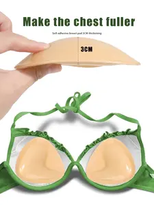 Triangular thickened push-up bra pads with double-sided adhesive, invisible and self-adhesive bra, double-sided stickiness, super strong adhesion, enhances small bust, gathers cleavage, prevents nipple show-through, bikini bra pads, daily bra inserts