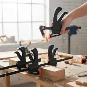 Ratchet Quick Clamp Set for Woodworking: Anti-Slip Aluminum Locking Mechanism, Portable DIY Wood Clamp Tool for Joinery, Crafting & Multi-Scene Fixing, Enhanced Grip & Sturdy Fastening Device, Woodworking Tools