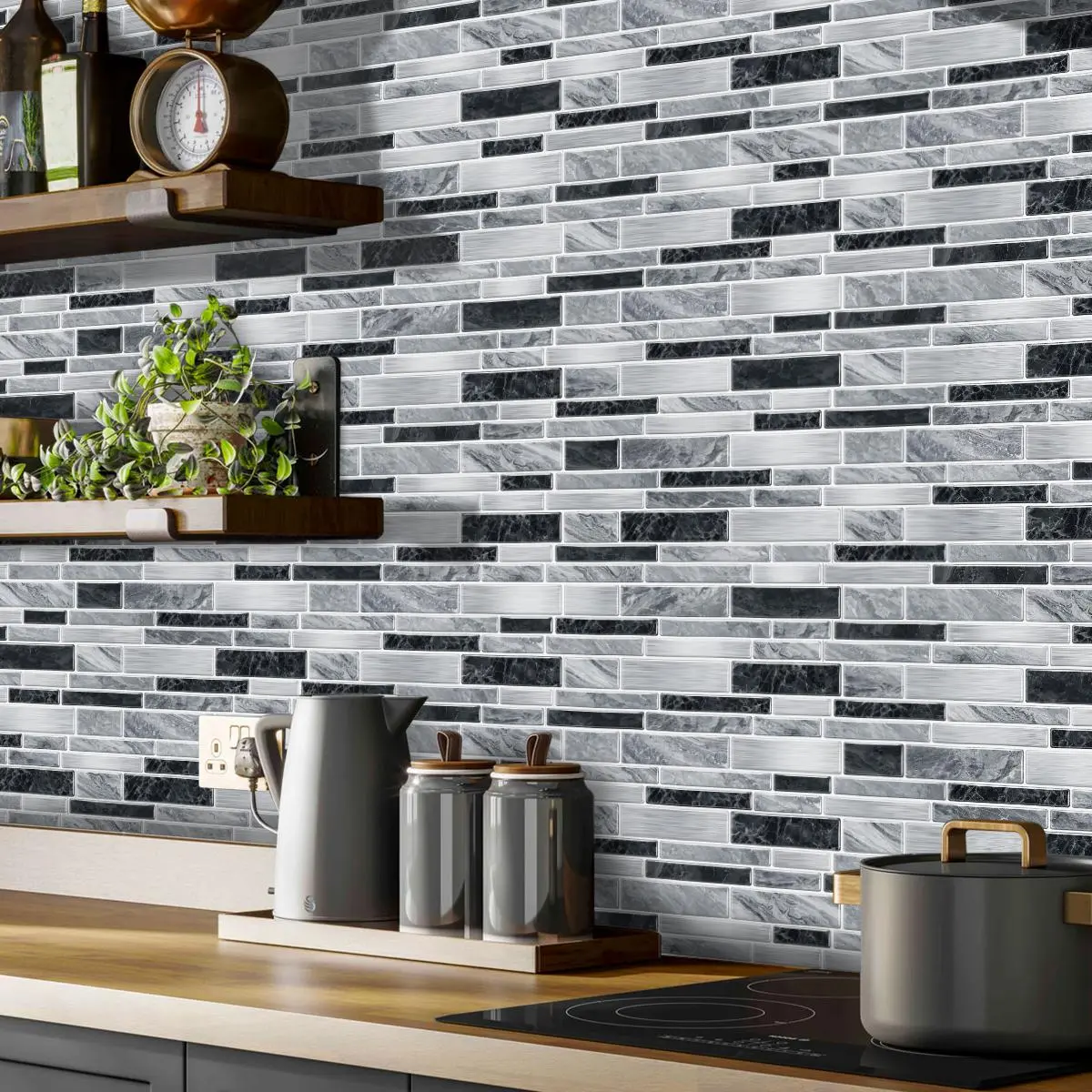 Imitation Marble Tile Pattern Wall Sticker, Sticker Decoration, Interior Stickers, Waterproof & Oil-proof, Self-adhesive Wall Decal for Kitchen, Bathroom, Living Room, Marble Backsplash Wallpaper, Wall Stickers Decor, Decorative Decal