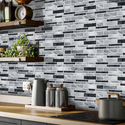 Imitation Marble Tile Pattern Wall Sticker, Sticker Decoration, Interior Stickers, Waterproof & Oil-proof, Self-adhesive Wall Decal for Kitchen, Bathroom, Living Room, Marble Backsplash Wallpaper, Wall Stickers Decor, Decorative Decal, Decoration Items