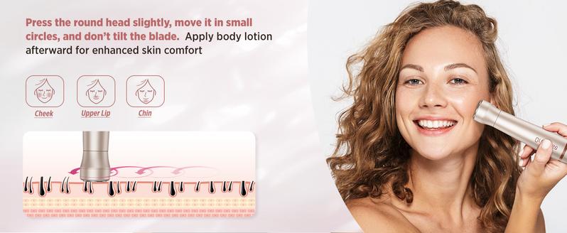 Portable Rechargeable Hair Removal Kit for Women - 2 in 1 Electric Razor for Face, Body, Leg, Bikini, Underarm & Arm - Brush Shaver Trimmer