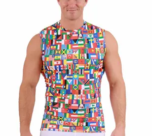 Insta Slim Big and Tall Flags Activewear Sleeveless High Crew 5MAT018BT