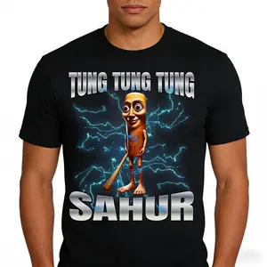 [PeakPro T-shirt]-Cotton Unisex Tung Tung Tung Sahur T-Shirt women graphic shirts Streetwear Comfy