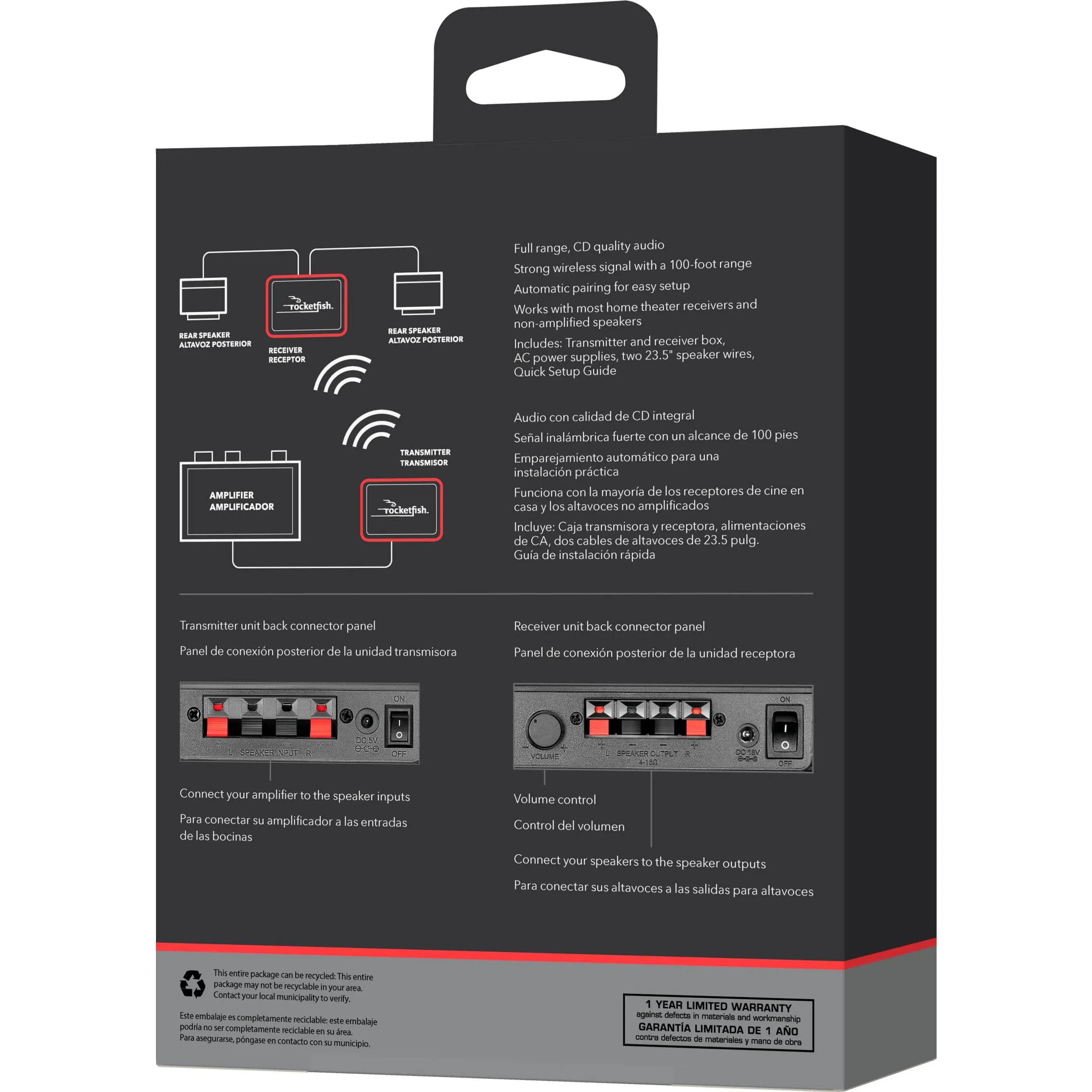 Rocketfish - Wireless Rear Speaker Kit - Black Rocketfish - Wireless Rear Speaker Kit - Black