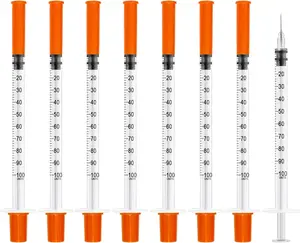 1ml Syringe with Needle,30G 1cc 5/16 Inch 8mm Needle and Syringe,Individually Wrapped,Pack of 10