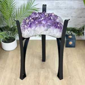 Super Quality Amethyst Geode Side Table, 46.2 lbs, 21.7" Tall #1384-0037