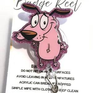 Cowardly Dog Badge Reel, Teacher Badge Reel, ICU Nurse Badge, Funny Badge Reel, IT ID Badge