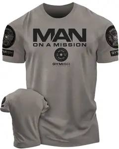 072. Man On A Mission Funny Workout Gym T-Shirt for Men Bodybuilding Fitness Tee Athletic Sports Clothing