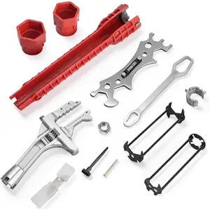 9 count Universal Basin Wrench Set, 2026 Upgraded Professional Sink Wrench Faucet Tool for Tight Spaces,Plumbers Faucet Wrench for Undermount Sink,Multifunctional Plumbing Tool