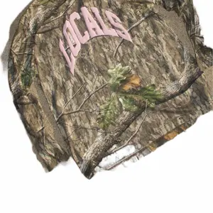 "Locals" Custom Logo Pink Long Sleeve Camo Shirt Cotton Overall