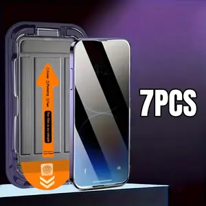 7pcs High-Definition Dustbin Screen Protector for iPhone Models, Full Coverage and Scratch-Resistant, Easy Installation and Precise Fit