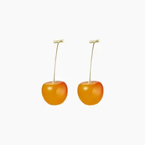Cider [5 colors, size One Size-One Size] Cute Cherry Drop Earrings