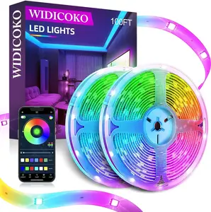 100ft LED Strip Lights, Music Sync Color Changing Led Lights with APP & IR Remote Control for Bedroom Room Home Decor Party Festival,  (2 Rolls of 50ft)