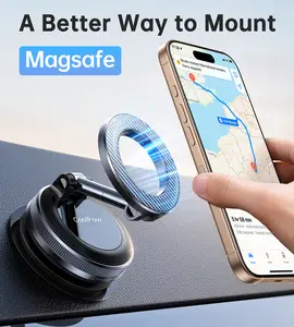Coolpow Newest Magsafe Car Phone Mount, Movable Vacuum Magnetic Suction Holder, Car Accessories for iPhone 17/16/15/14, Suitable for Men and Women
