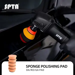 SPTA 5Pack 2Inch Orange Heavy Cut Polishing Pad for Car Buffer Polisher Compound Polishing Sponge Pads, Compounding, Polishing,Remove 1200#/1500# Sanding Marks For Car  Detailing, Tight Areas and Small Spaces