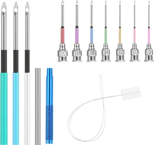 13 Pieces Punch Needle Kit, Embroidery Punch Tool, Punch Needles with Handles, Embroidery Kit with 10 Sizes, Embroidery Tool.