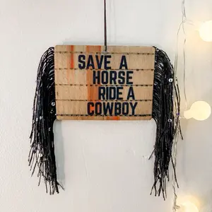 Save a Horse Ride a Cowboy No Scent Air Freshener with Fringe Design for car truck Decor