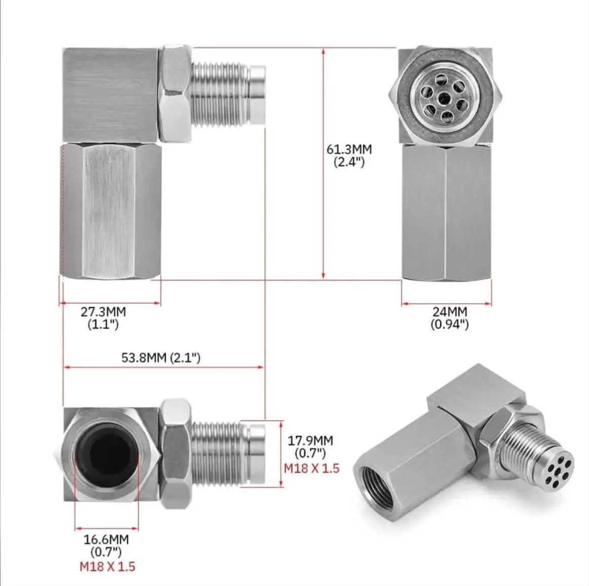 Manage products  Extended O2 Sensor Spacer Length, Straight Design, No Catalytic Core (Mechanical Hardware Tool)