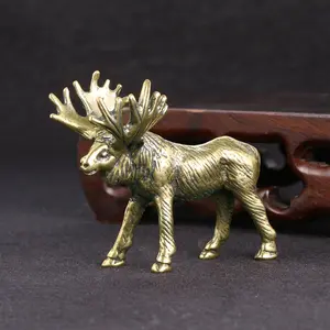 Handcrafted Bronze Deer Sculpture with Distressed Look, Ideal for Home Decor & Collector Gifts, Enhance Your Space with Natural Elegance, Statues & Decorative Figurines