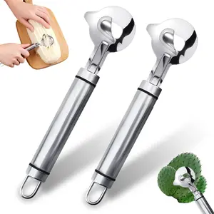 2 PCS Cactus Peeler Tool, Spoon Cactus Thorn Removal Tool, Cactus Peeler Spoon, Long Handle Knife with Hole, Kitchen Gadget Accessories, Food Prep & Noodle Making, Safe & Easy Prickly Pear Processing