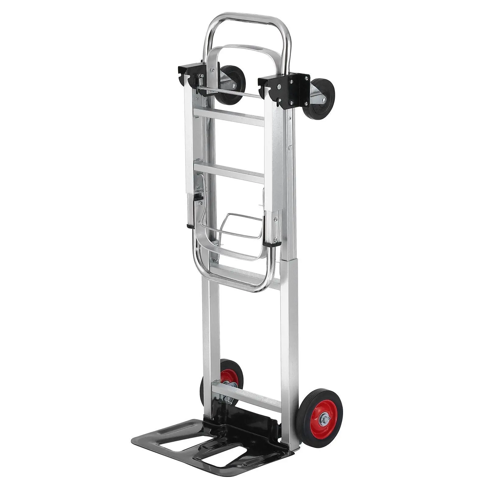 Heavy Duty Industrial Aluminum Folding Hand Dolly 2 in 1 Design - 400 lbs Capacity
