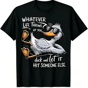 Funny Duck Meme Graphic T-Shirt, Funny Quote Tee, Cute Animal Shirt, Casual Unisex Gift for Men and Women