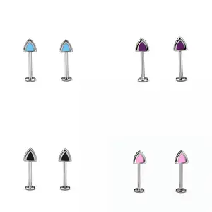 2 PCS G23 Titanium Cat-Shaped Stud Earrings Unisex Design Hypoallergenic Weightless Comfort Couple's Cat Earrings with Free Horseshoe Ring