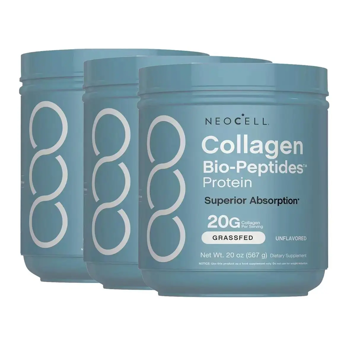 NeoCell Collagen Peptides Powder 20oz - Grassfed Protein Supplement - Advanced with 18 Essential Amino Acids
