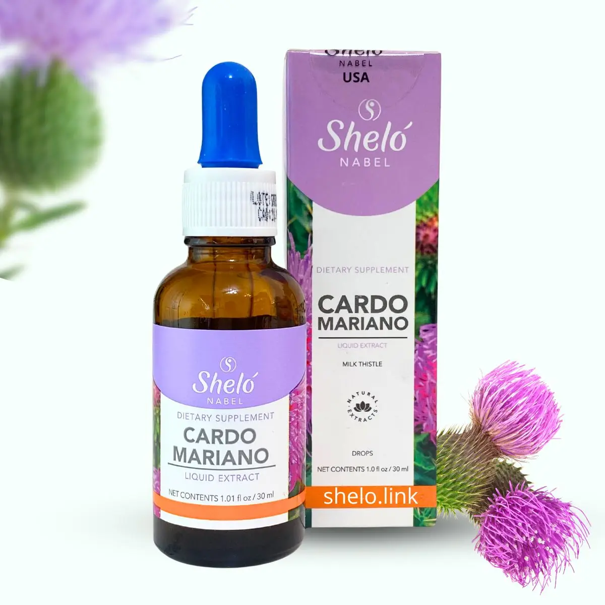 Shelo Nabel Cardo Mariano Higado Graso Milk Thistle Liquid Health Supplement - 1.0 fl oz. - Skincare