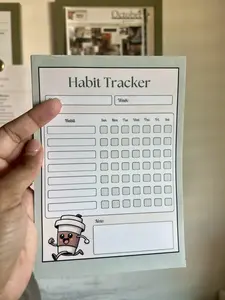 Matcha Weekly Habit Tracker Notepad – Aesthetic Productivity Planner for Building Routines & Tracking Goals