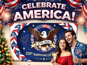 Patriotic Tapestry Commemorating the 250th Anniversary of American Independence